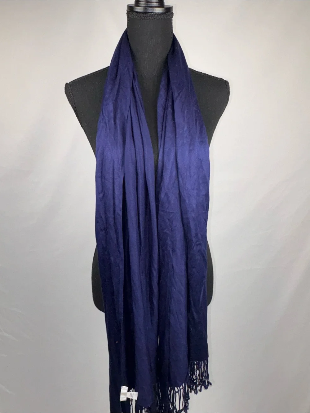 Navy Long Fringe Scarf - Women Accessories